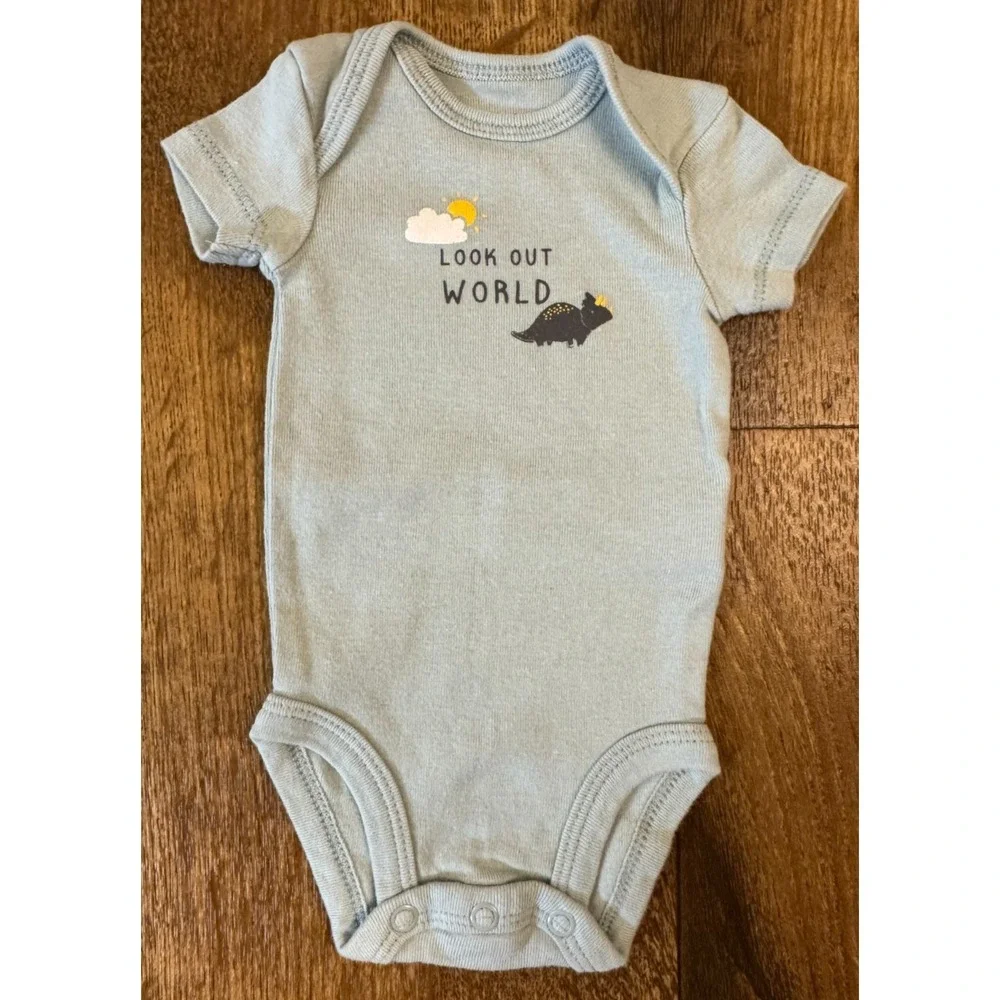 Carters Baby Newborn Short Sleeved Boys Bodysuits Shirts Romper Clothes Lot of 5